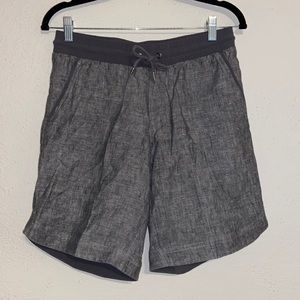 Athleta Bali Gray Linen Bermuda Shorts Size 4